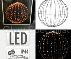 LIGHT BALL WITH 240 LED AND TIMER - 40 CM - EXTRA WARM WHITE