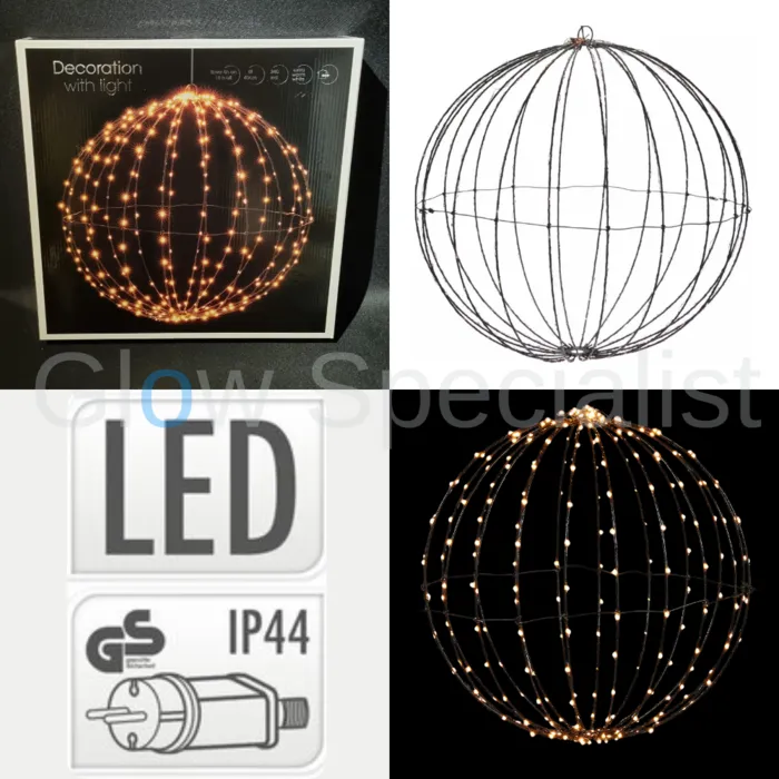 LIGHT BALL WITH 240 LED AND TIMER - 40 CM - EXTRA WARM WHITE