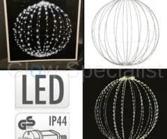 LIGHT BALL WITH 240 LED AND TIMER - 40 CM - WHITE