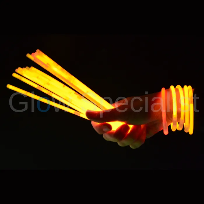 Glow Specialist ORANGE GLOW BRACELETS - 1 TUBE - 100 PIECES