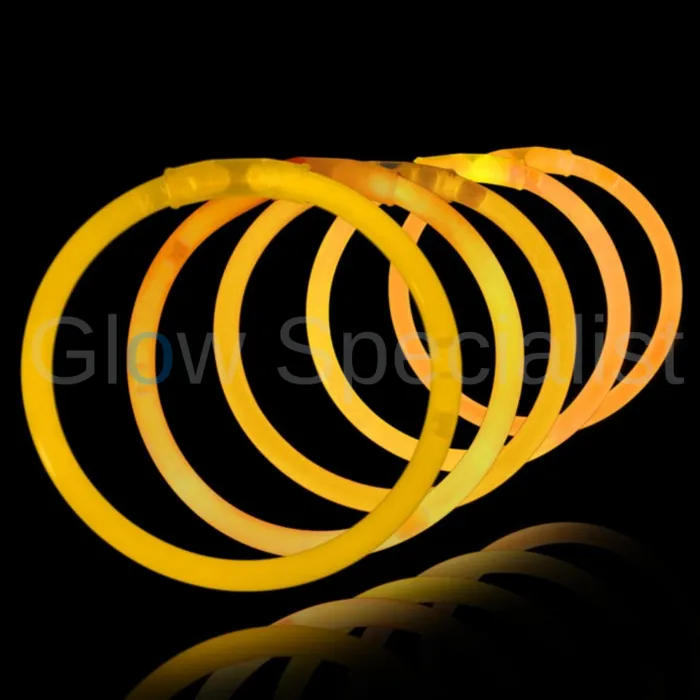 Glow Specialist ORANGE GLOW BRACELETS - 1 TUBE - 100 PIECES