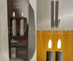 Simuflame LED SIMUFLAME CANDLES WITH REMOTE CONTROL - GREY - SET OF 2