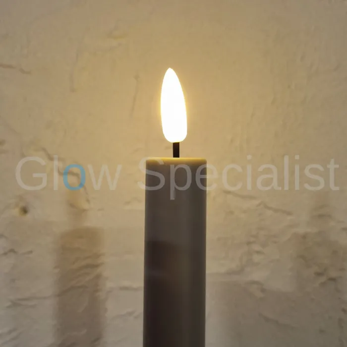 Simuflame LED SIMUFLAME CANDLES WITH REMOTE CONTROL - GREY - SET OF 2
