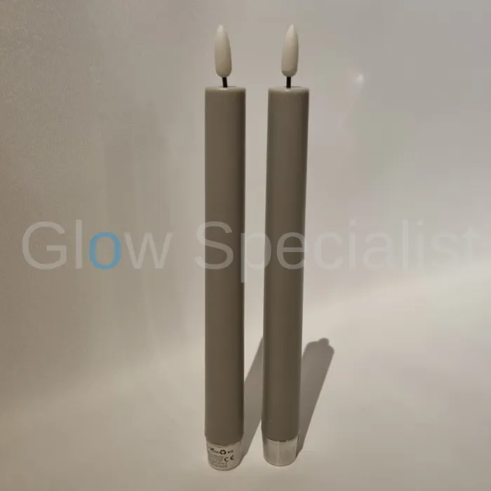 Simuflame LED SIMUFLAME CANDLES WITH REMOTE CONTROL - GREY - SET OF 2