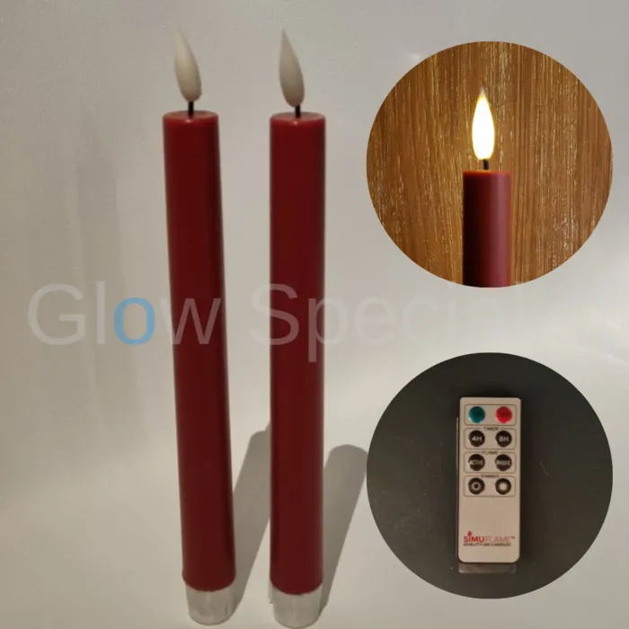 Simuflame LED SIMUFLAME KAARSEN MET AFSTANDSBEDIENING - DELUXE FLAME - ROOD - SET VAN 2