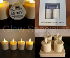 Glow Specialist 4 RECHARGEABLE LED CANDLES WITH MOVING FLAME, INCL. CHARGER