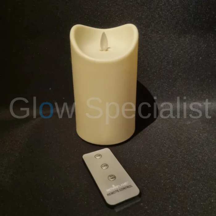MovinFlame MOVINFLAME OUTDOOR LED CANDLE - WITH TIMER AND REMOTE CONTROL - IVOOR - 15 CM