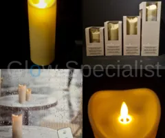 MovinFlame MOVINFLAME OUTDOOR LED CANDLE - WITH TIMER AND REMOTE CONTROL - IVOOR -32 CM