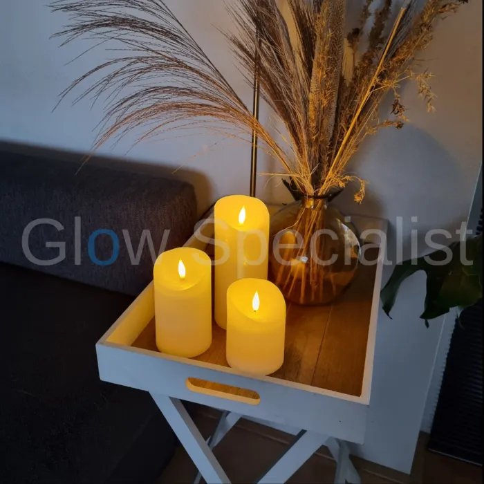 Simuflame SIMUFLAME LED KAARSEN  - SET VAN 3 - MET TIMER EN AFSTANDSBEDIENING - Ø 7,5CM