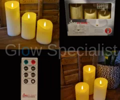 Simuflame SIMUFLAME LED KAARSEN  - SET VAN 3 - MET TIMER EN AFSTANDSBEDIENING - Ø 7,5CM
