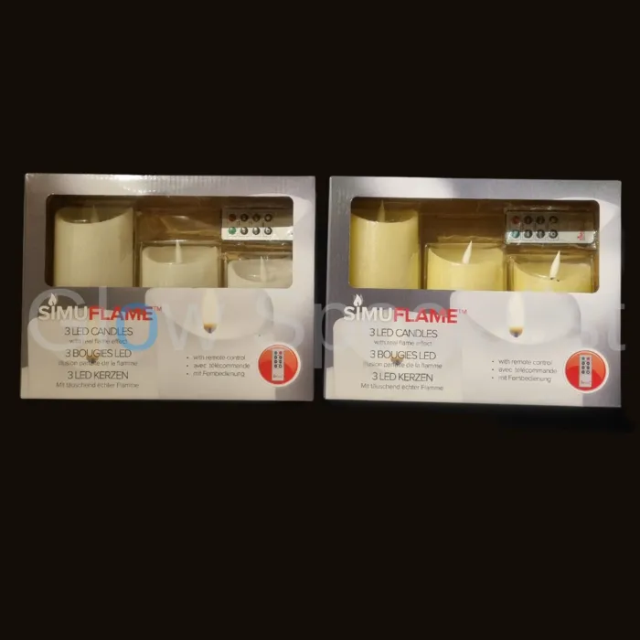 Simuflame SIMUFLAME LED KAARSEN  - SET VAN 3 - MET TIMER EN AFSTANDSBEDIENING - Ø 7,5CM