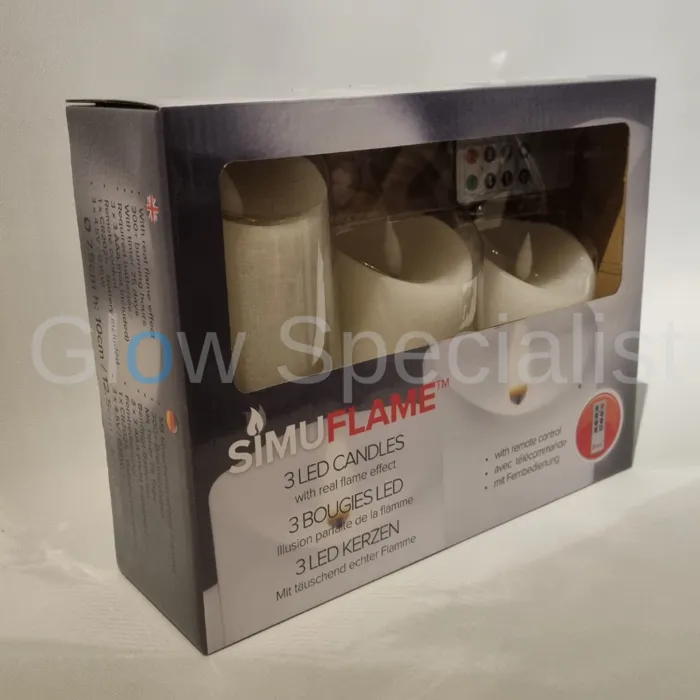 Simuflame SIMUFLAME LED KAARSEN  - SET VAN 3 - MET TIMER EN AFSTANDSBEDIENING - Ø 7,5CM