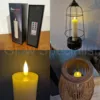 Simuflame SIMUFLAME  CATHEDRAL PILLAR LED CANDLE - 20 CM X Ø 5 CM - WITH REMOTE CONTROL AND TIMER - IN LUXURY GIFT BOX