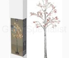 LED TREE WITH SNOWY BERRIES - 150 CM - WARM WHITE - 72 LED