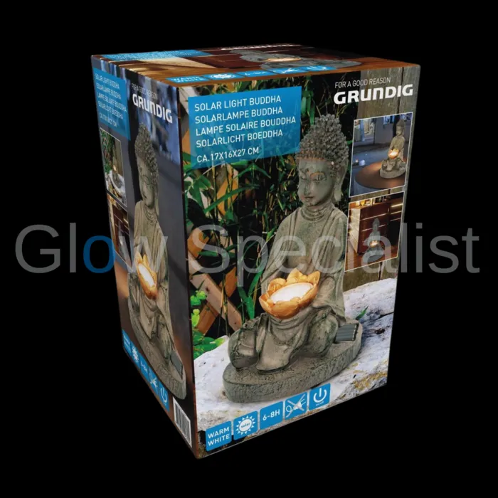 Grundig SOLAR BUDDHA STATUE WITH LIGHT - 25.5 CM