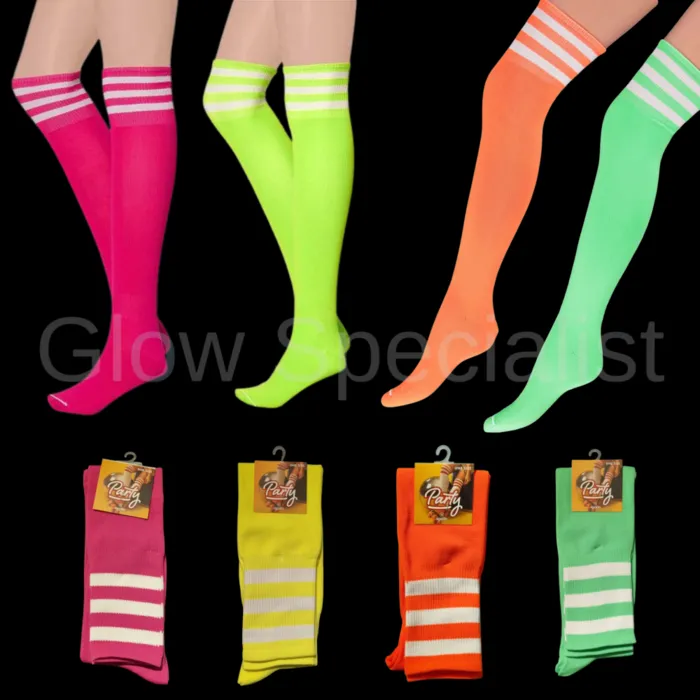 Apollo UV / BLACKLIGHT NEON SPORTSOKKEN / KNIEKOUSEN