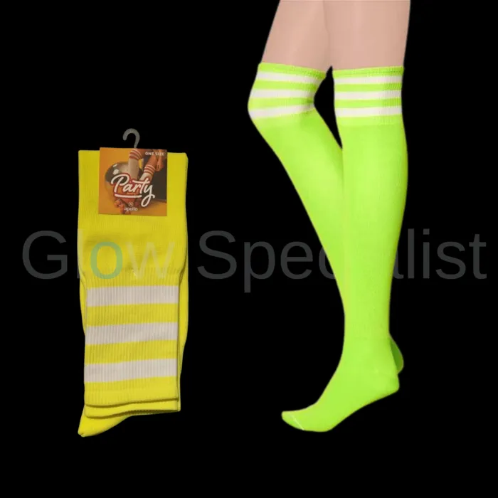 Apollo UV / NEON BLACKLIGHT SPORT SOCKS / KNEE SOCKS