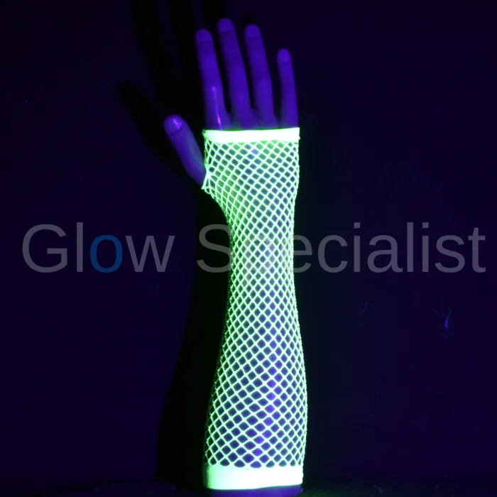 UV / BLACKLIGHT NEON HANDSCHOENEN - VINGERLOOS - 35 CM