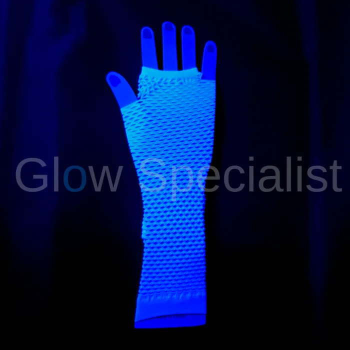 UV / BLACKLIGHT NEON GLOVES - FINGERLESS - 25 CM