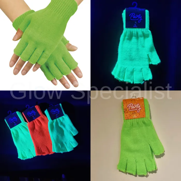 Apollo UV NEON GLOVES - FINGERLESS - KNITTED