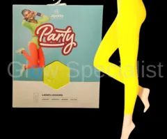 Apollo UV / BLACKLIGHT LEGGING - NEON GEEL - 200 DEN - NAADLOOS