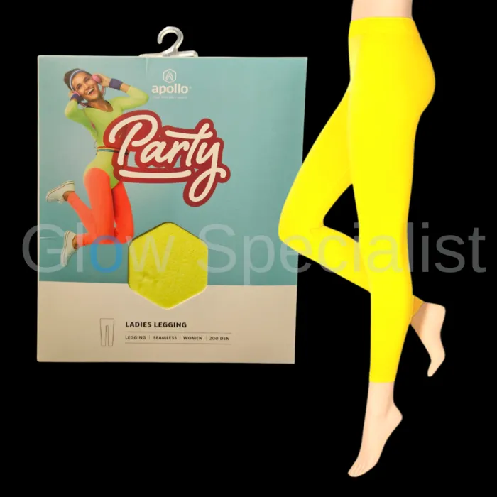 Apollo UV / BLACKLIGHT LEGGING - NEON GEEL -200 DEN - NAADLOOS
