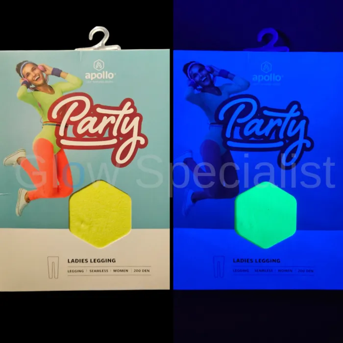 Apollo UV / BLACKLIGHT LEGGING - NEON GEEL -200 DEN - NAADLOOS