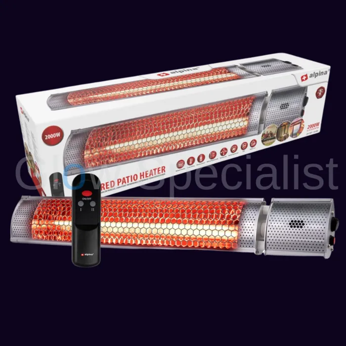 INFRARED PATIO HEATER - WITH REMOTE CONTROL - IP55 - 2000W