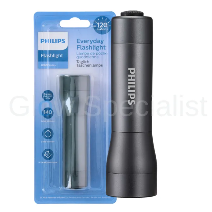 PHILIPS LED FLASHLIGHT - 120 LUMEN - IPX4 WATER RESISTANT