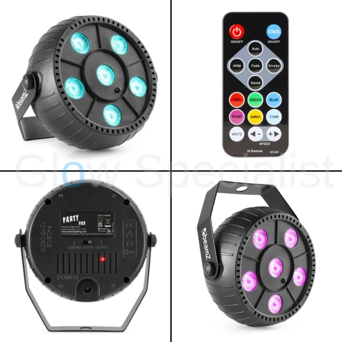 BeamZ BEAMZ PLP10 PARTY PAR WITH BUILT-IN BATTERY - 6X2W RGB