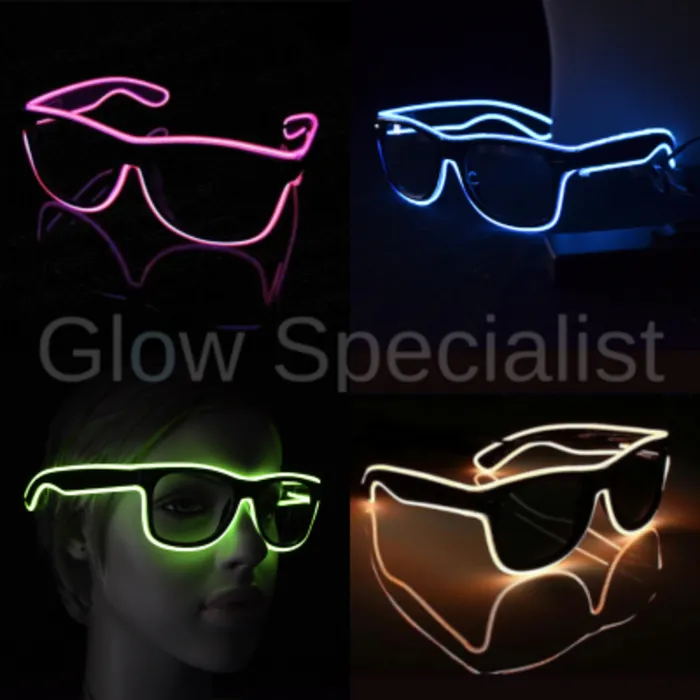 EL‑WIRE LED Glasses – Neon Light‑Up Party Glasses with Flash Modes