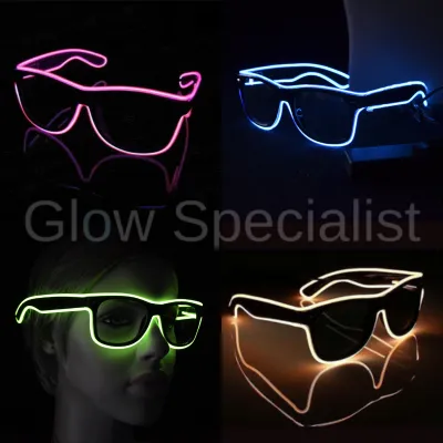 EL‑WIRE LED Bril – Lichtgevende Neon Party Bril met Knipperstanden