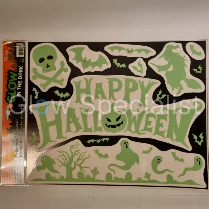 HALLOWEEN - GLOW IN THE DARK WINDOW STICKERS - 2 SETS