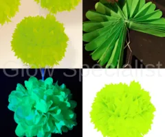 UV/BLACKLIGHT  POMPOM - NEON GROEN - 30 CM
