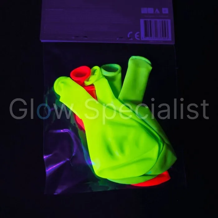 Folat UV NEON WRITING BALLOONS - ASSORTED - 6 PIECES - 25 CM