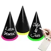 Folat WRITABLE PARTY HATS WITH NEON BORDER - INCL. CRAYONS - 6 PCS
