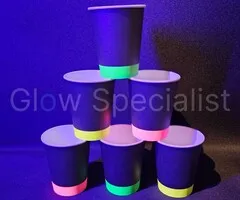 Folat WRITABLE PARTY CUPS WITH NEON BORDER - 6 PIECES