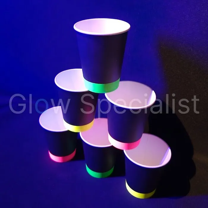 Folat WRITABLE PARTY CUPS WITH NEON BORDER - 6 PIECES