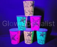 Folat UV NEON PARTY CUPS - STAR - 6 PIECES
