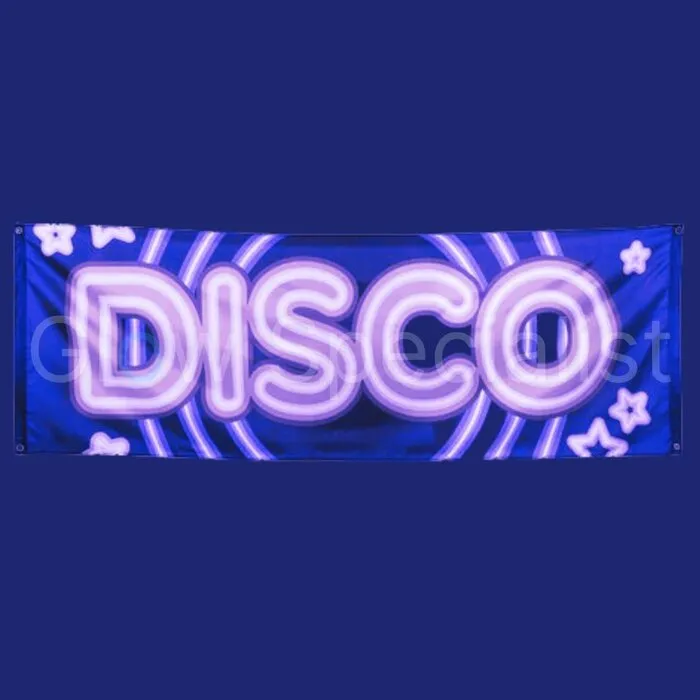 UV NEON BANNER - DISCO - 220 X 74 CM