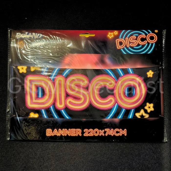 UV NEON BANNER - DISCO - 220 X 74 CM