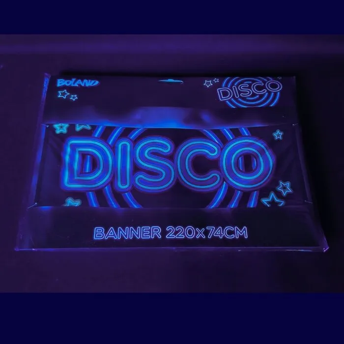 UV NEON BANNER - DISCO - 220 X 74 CM