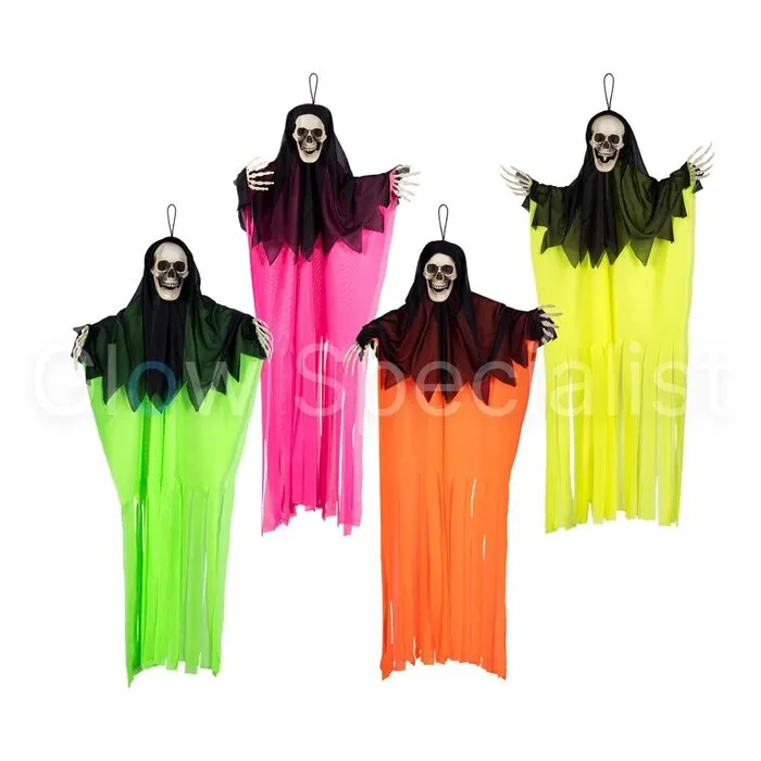 UV HALLOWEEN FIGURE - SKELETON - NEON COLOR - 90 CM