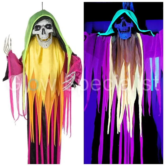 UV HALLOWEEN FIGURE - SKELETON - NEON REAPER - 120 CM