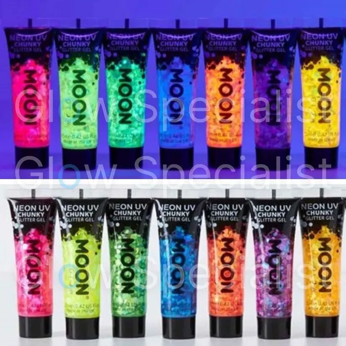 Moon CHUNKY GLITTER GEL - UV / BLACKLIGHT - NEON - 12 ML