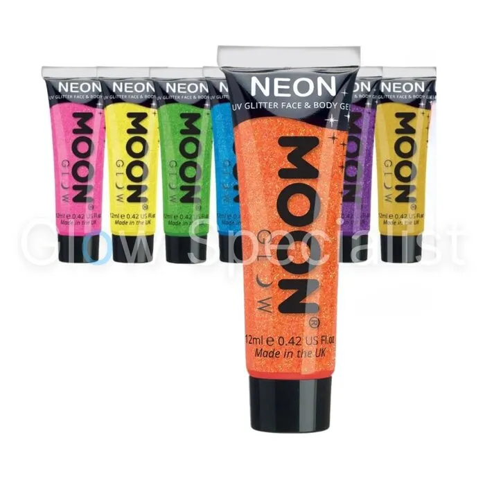 Moon FIJNE GLITTER  GEL -  UV / BLACKLIGHT - NEON - 12 ML