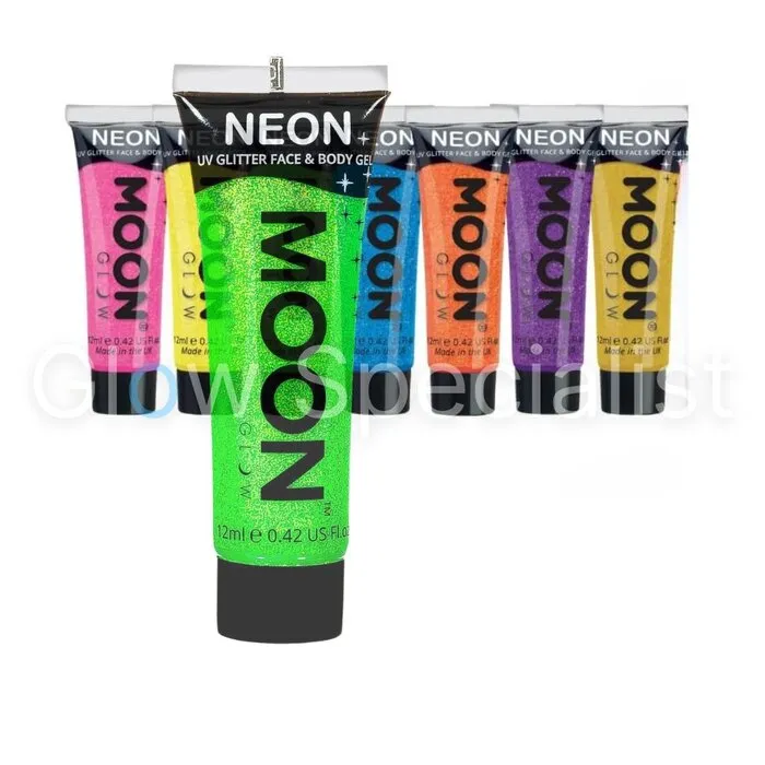 Moon FIJNE GLITTER  GEL -  UV / BLACKLIGHT - NEON - 12 ML