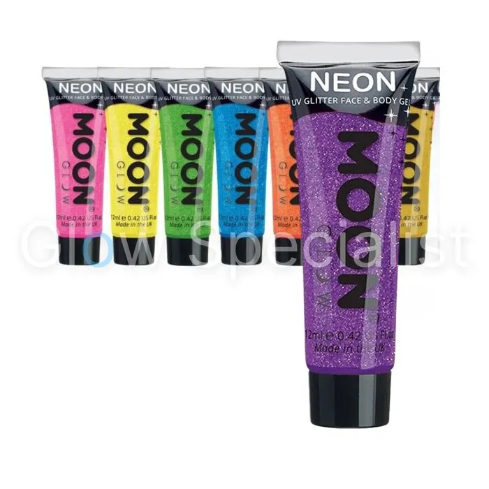 Moon FIJNE GLITTER  GEL -  UV / BLACKLIGHT - NEON - 12 ML