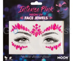 Moon FACE JEWELS - UV / BLACKLIGHT - NEON ROZE