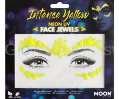 Moon FACE JEWELS - UV / BLACKLIGHT - NEON YELLOW